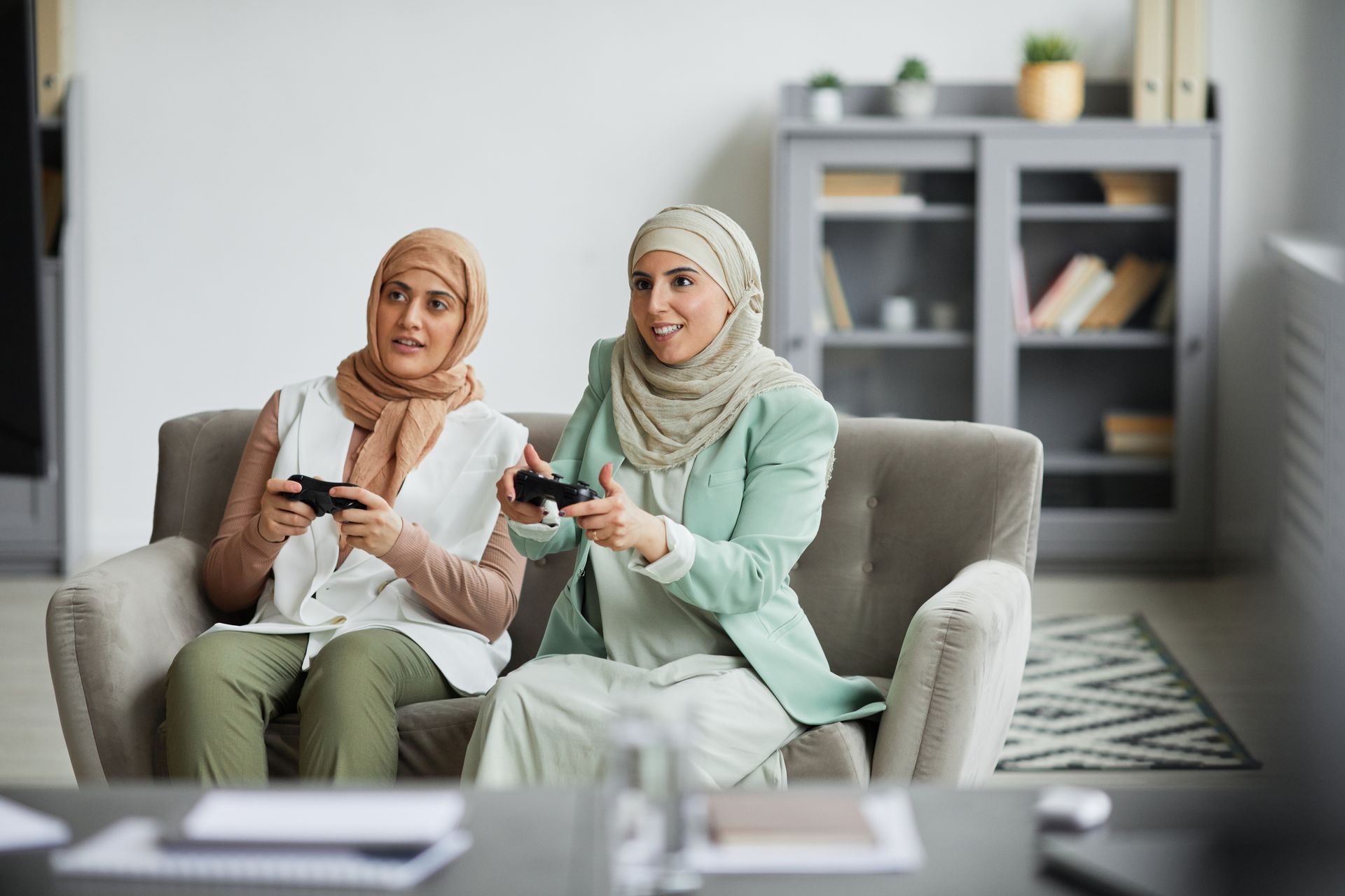 Women Playing a Video Game