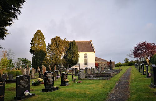 Black Tombstones at a Graveyard