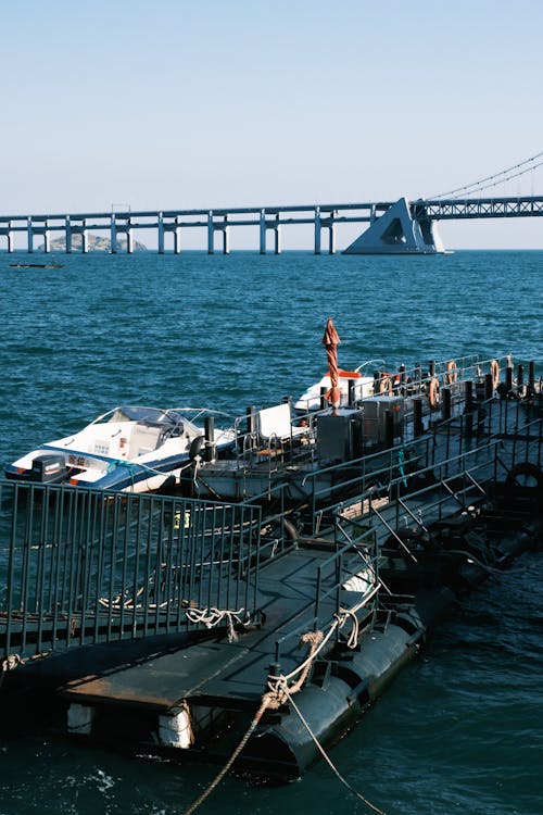 Ship in Water in City Pier 