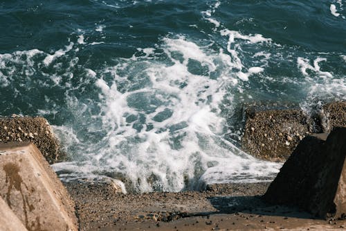 Waves Crashing on a Seawall