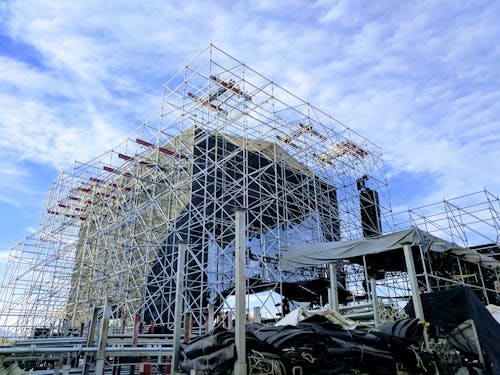 Free stock photo of build, music festival, scaffolding