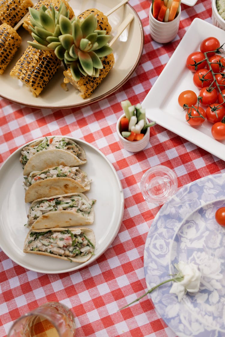 Healthy Meal Food Photography Of Quesadilla Corns And Tomatoes