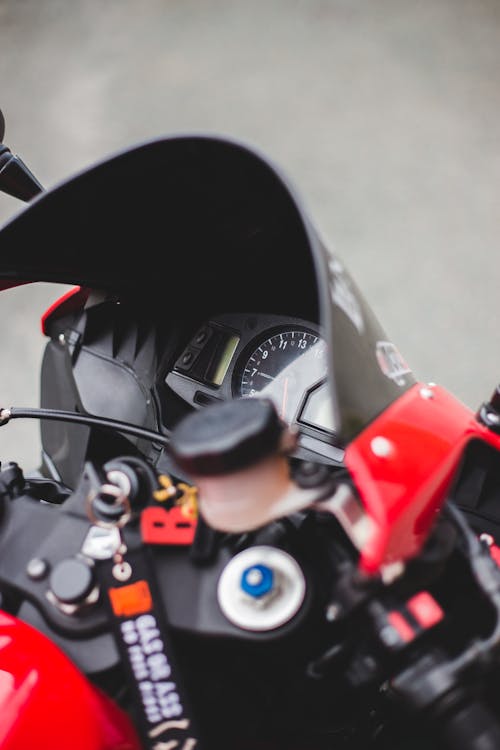 Close-up of the Speedometer of a Motorcycle