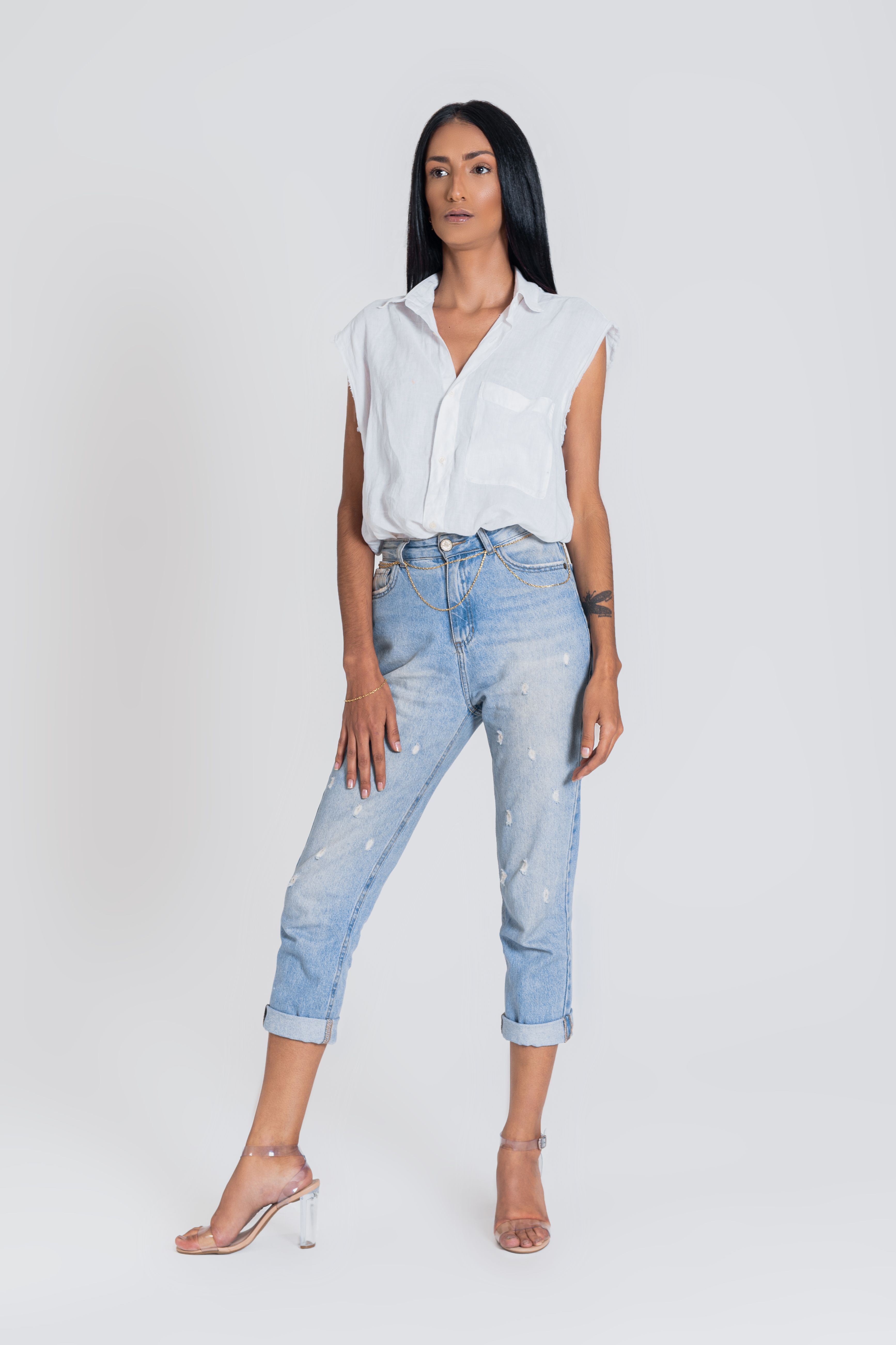 Calça Jeans Reta