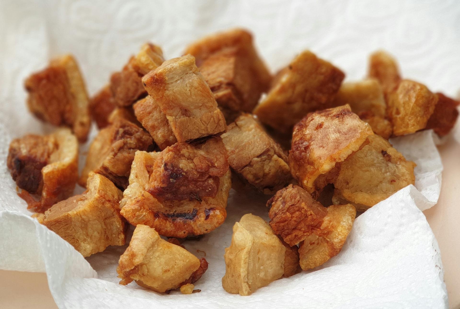 Deep Fried Pork on a Tissue Paper
