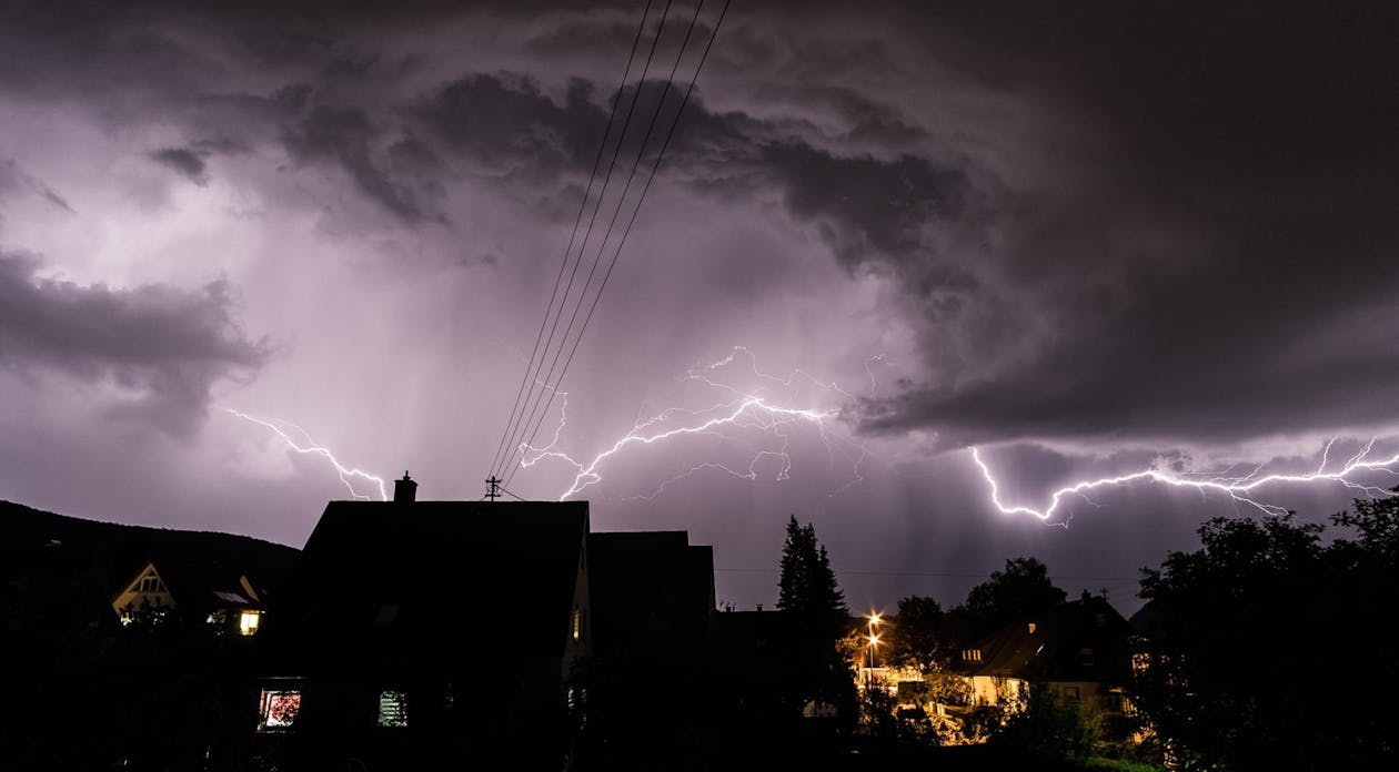 Free Photo Of House And Lightning Storm Stock Photo