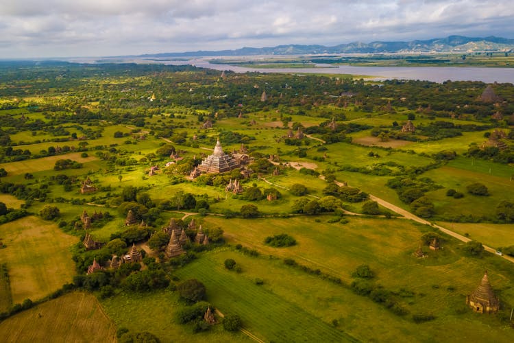 An Aerial Photography Of Old Bagan In Mandalay, Myanmar