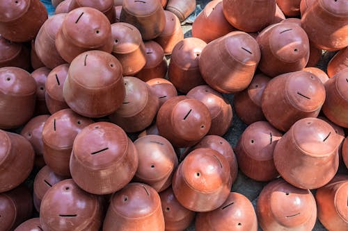 Pile Of Brown Clay Pots