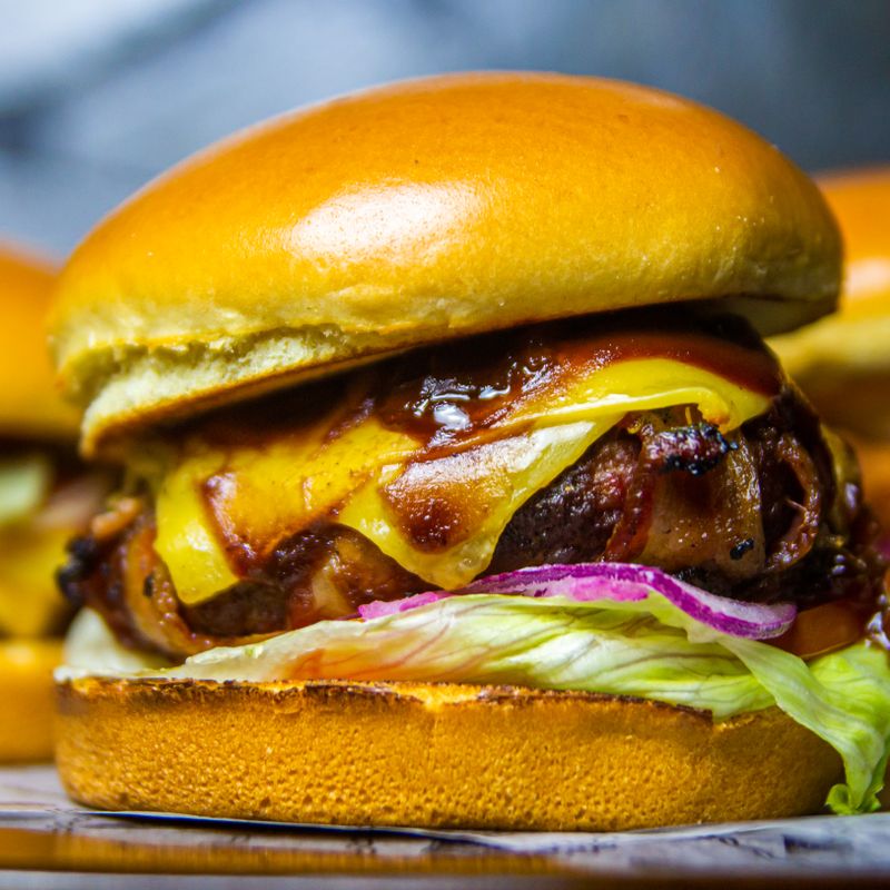Cheesy Onion-Stuffed Beef Burgers