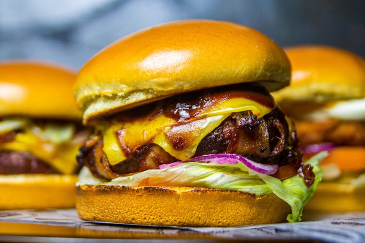 Close-Up Shot Of Beef Burgers