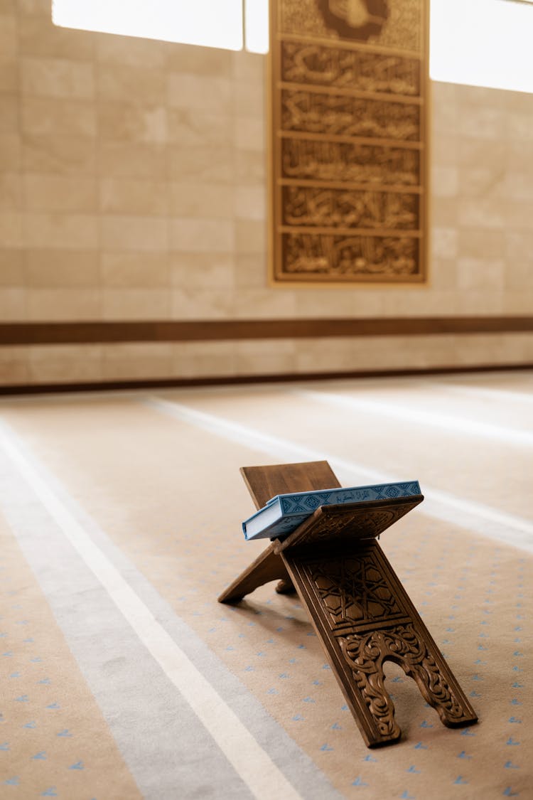 A Quran Book On The Stand