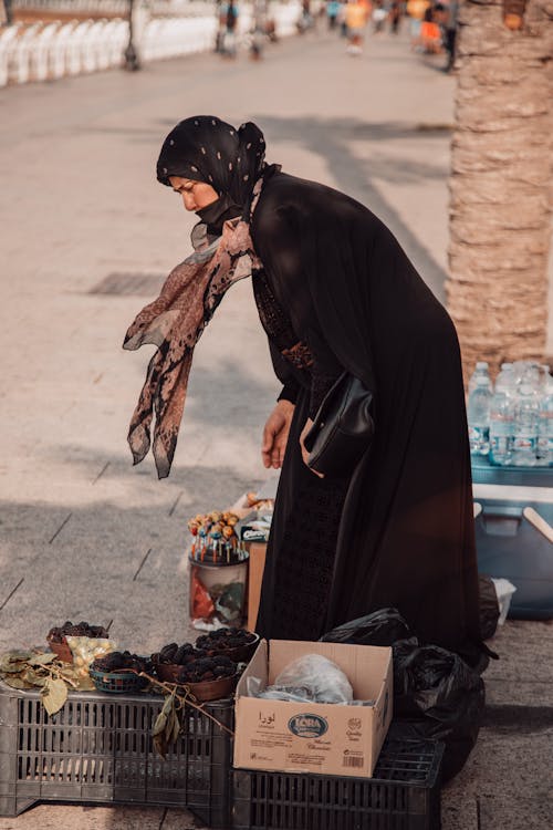 Female Market Vendor Wearing a Hijab