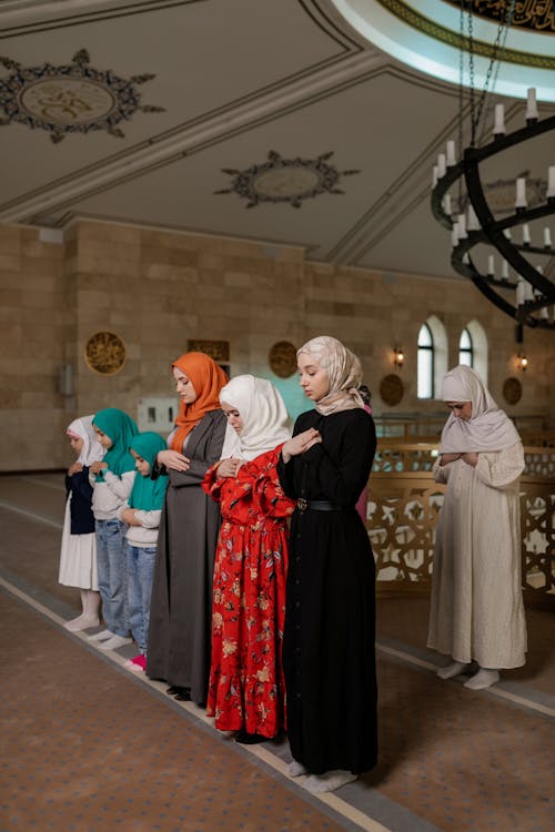 Free Women and Children Wearing Hijabs Stock Photo