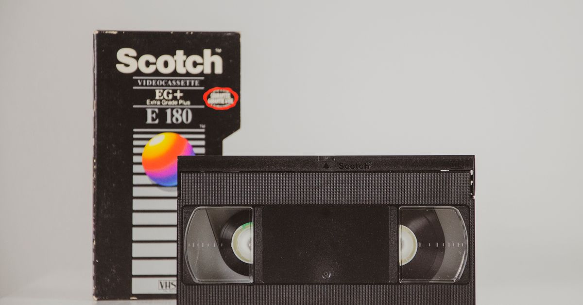 side-by-side comparison of a 1990s concert VHS tape and a modern VR concert experience