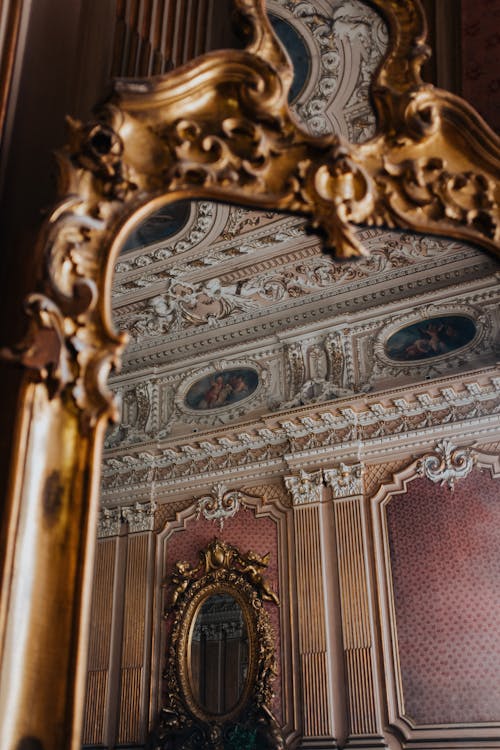Ornate Interior Reflecting in a Mirror