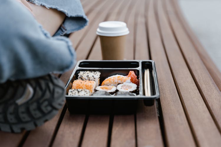 Fresh Sushi On Bento Box