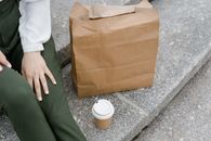 Person Near Brown Paper Bag