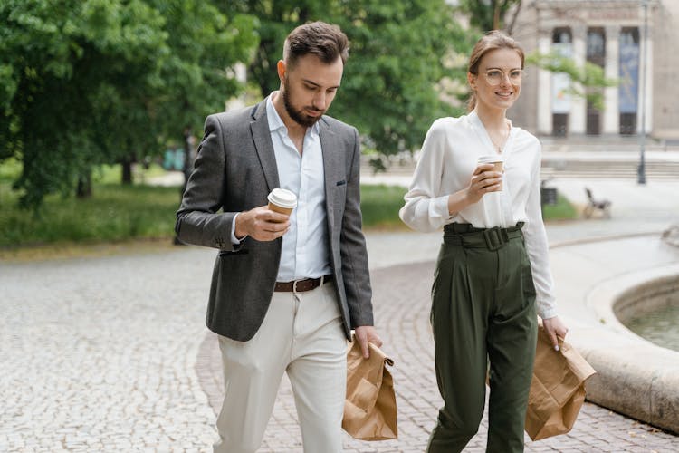 Colleagues Walking Together