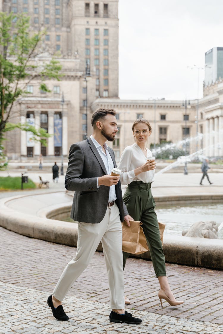 Colleagues Walking Together 