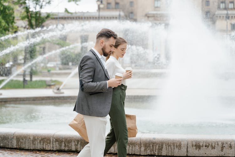 Colleagues Walking Together