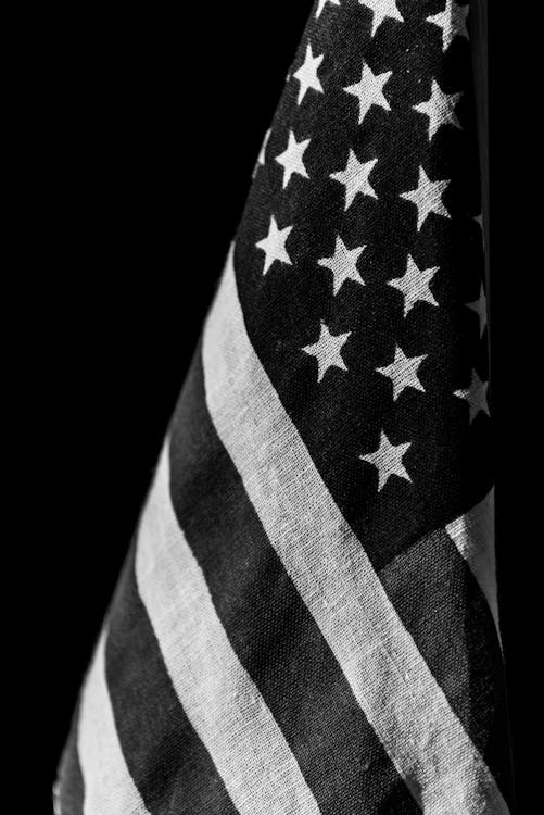 Free 
A Grayscale of the American Flag Stock Photo