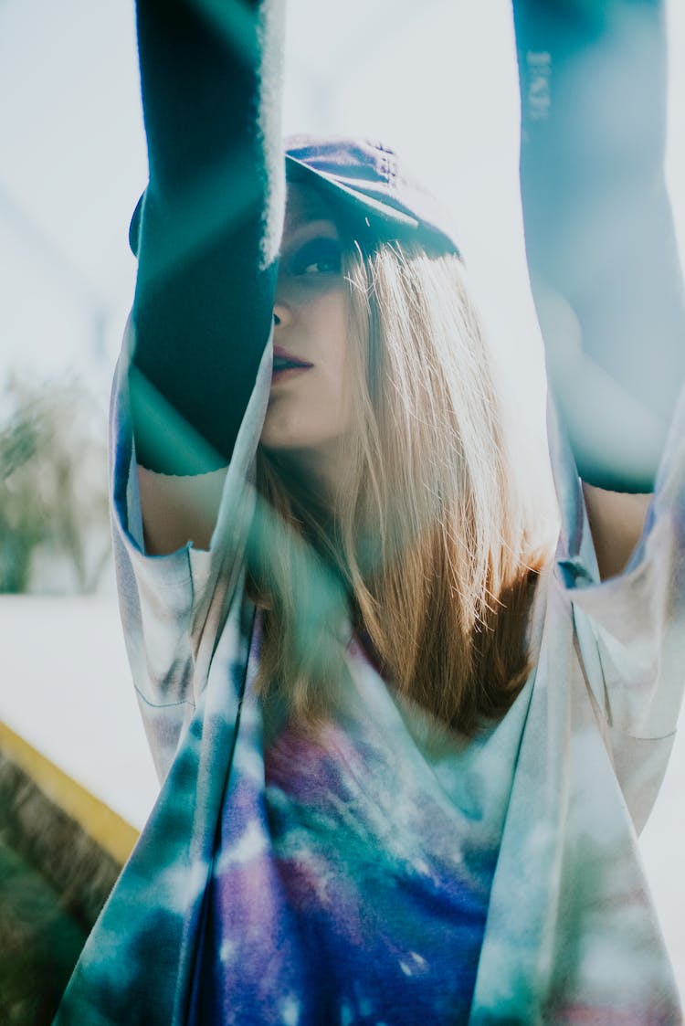 Woman Wearing Tie Dye Shirt