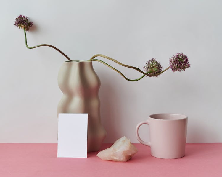 Flowers In A Pale Pink Vase 