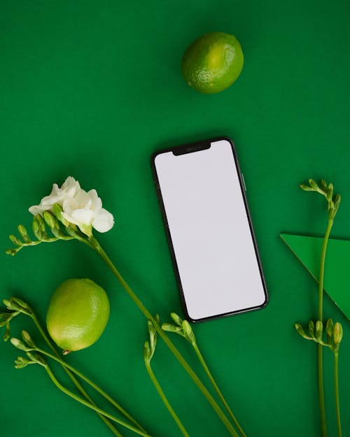 
A Smartphone on a Green Surface