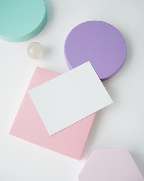 A Blank Card on Colorful Shapes