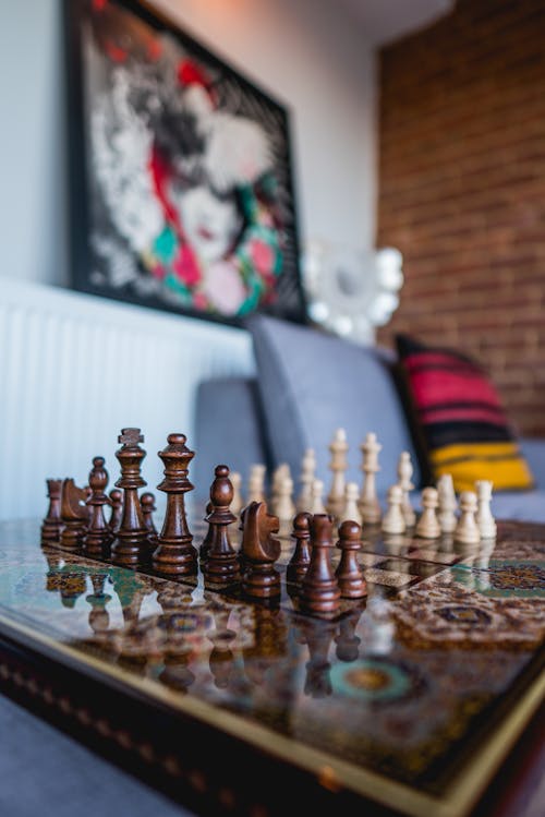 A Close-Up Shot of a Full Chess Set