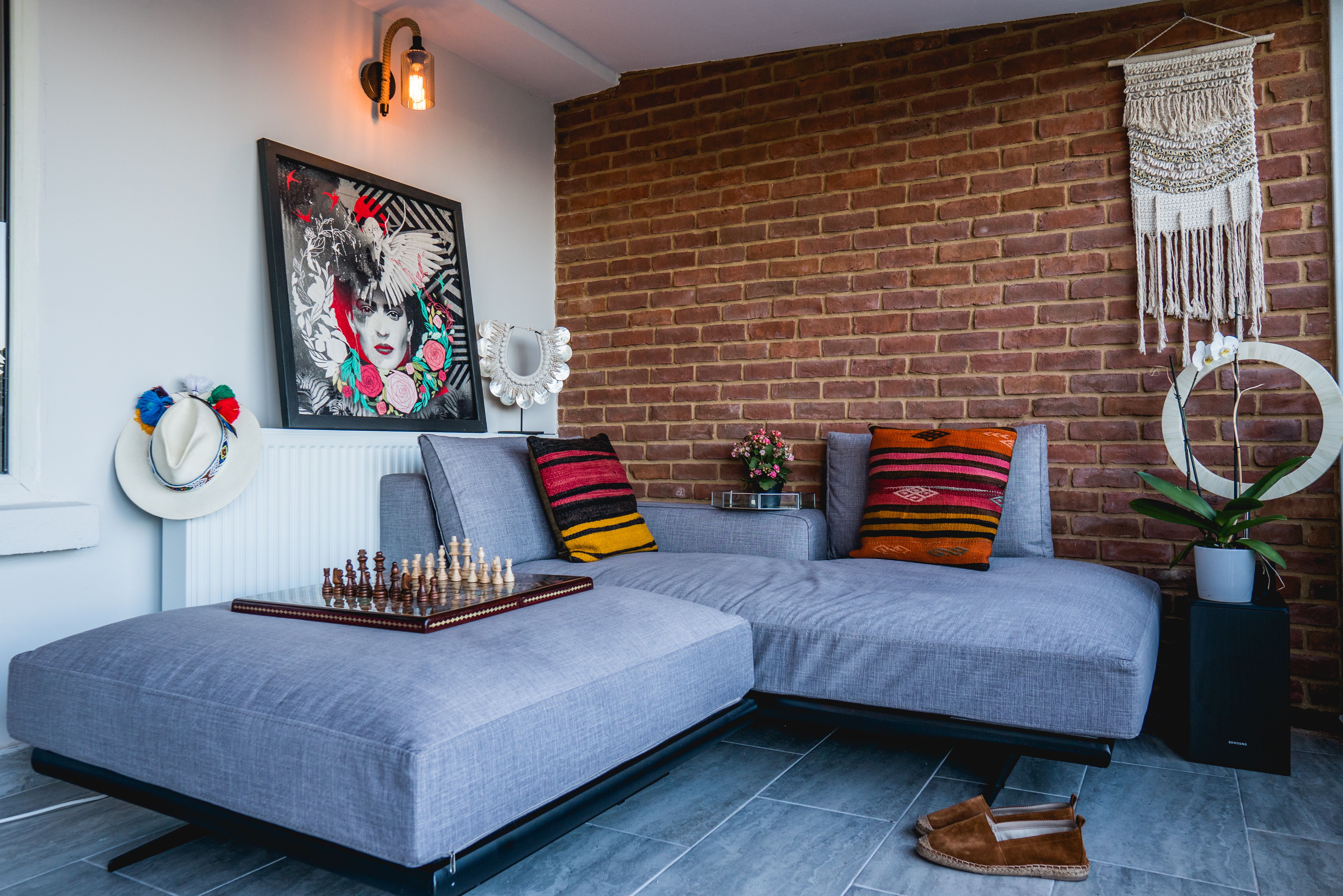 Modern wall art in home setting