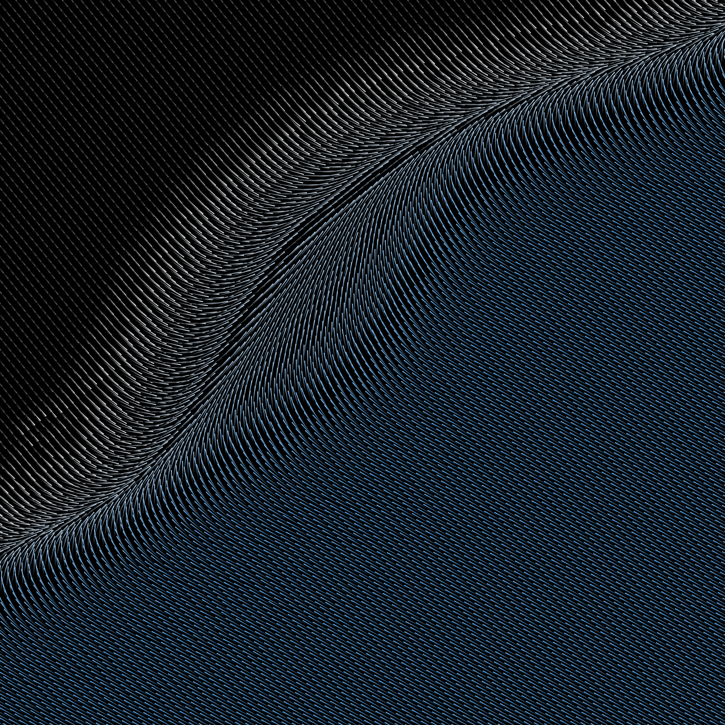 Dynamic abstract pattern featuring undulating geometric shapes with a dark textured background.
