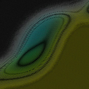 Colorful abstract wave design with vibrant green and blue tones.