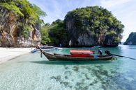 A Boat Docked on a Shore