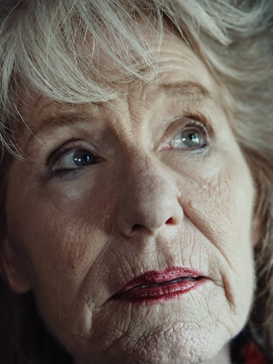 Free Elderly Woman's Face in Close Up Photography Stock Photo