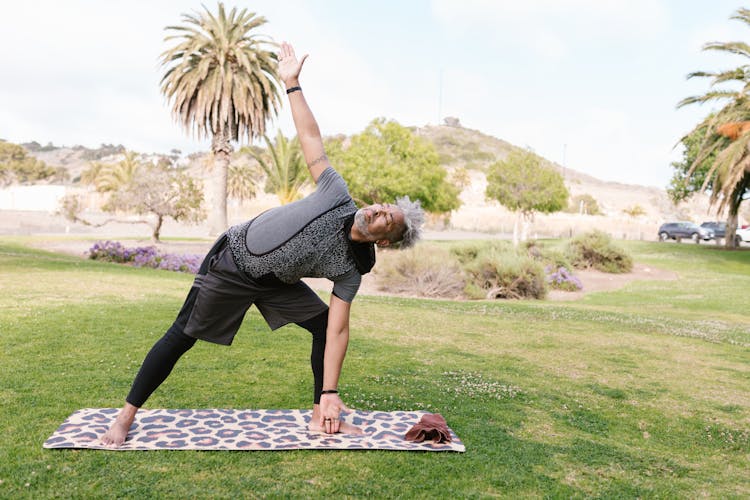 Man In Extended Triangle Pose