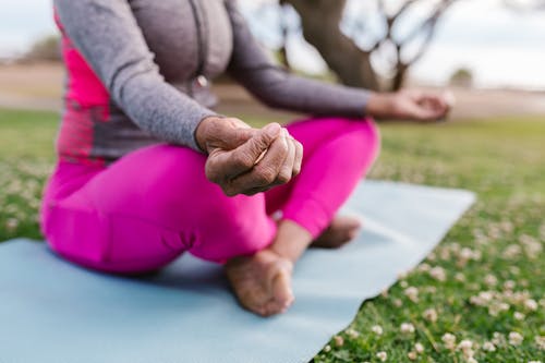 Free Close Up Shot of a Person Meditating Stock Photo