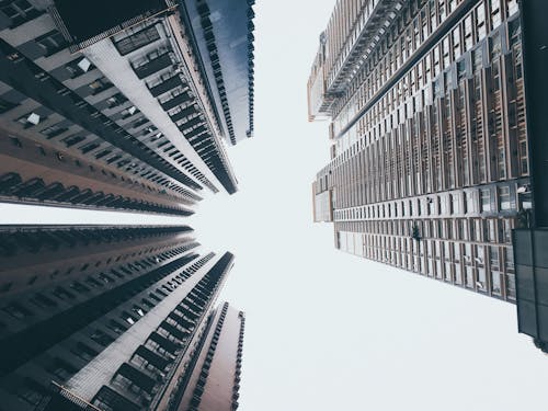 A Low Angle Shot of High Rise Buildings