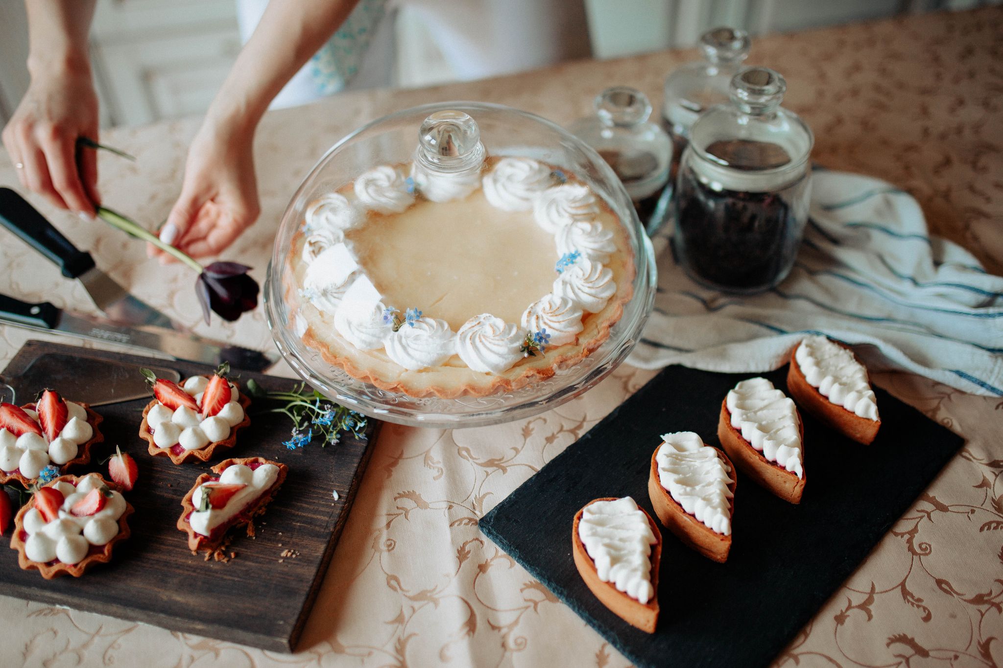 Fresh bread on a wooden board
