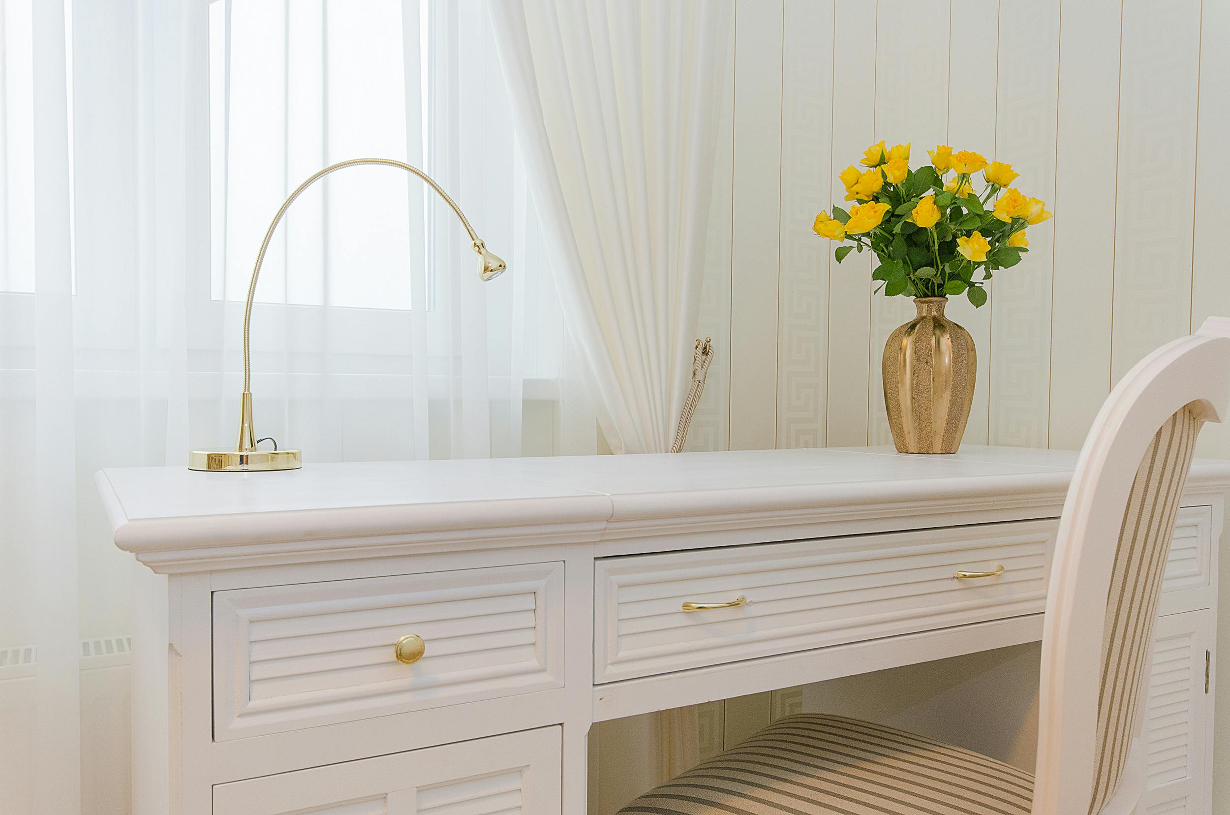 white wooden desk