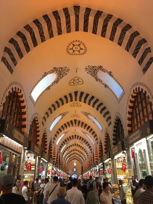 Free Decorative arched ceiling in Istanbul's Grand Bazaar, showcasing intricate design. Stock Photo