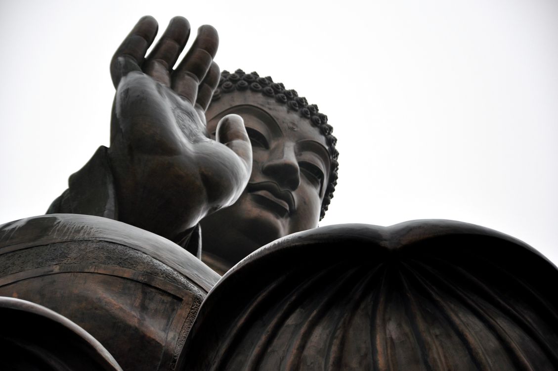Grayscale Photo of Buddha Statue · Free Stock Photo