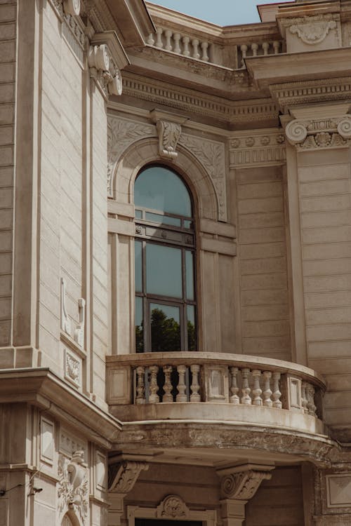 Close-up of a Balcony in a Classic Style Building 