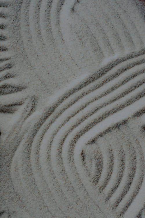 Close-up of Rakes Pattern in Sand 
