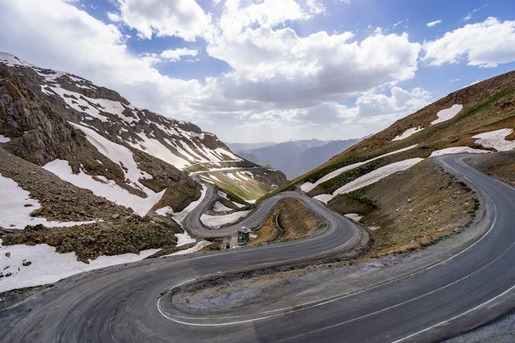 Zigzag Road On Mountain Side