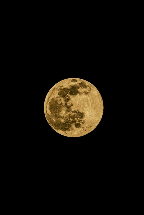 Full Moon in Dark Night Sky