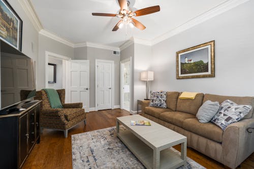 Fan and Couch in Room