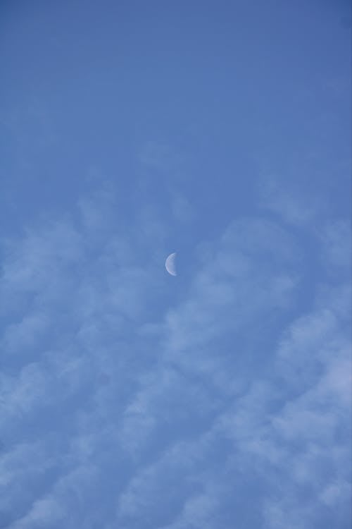 The Crescent Moon on a Blue Sky