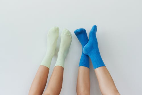 Two People Wearing Socks