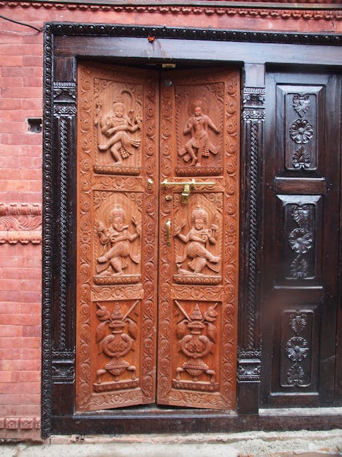 Shot of Ornamental Wooden Doors